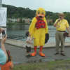 Bob Lasprogato serves as emcee of a past year's Westport Sunrise Rotary Great Duck Race. 