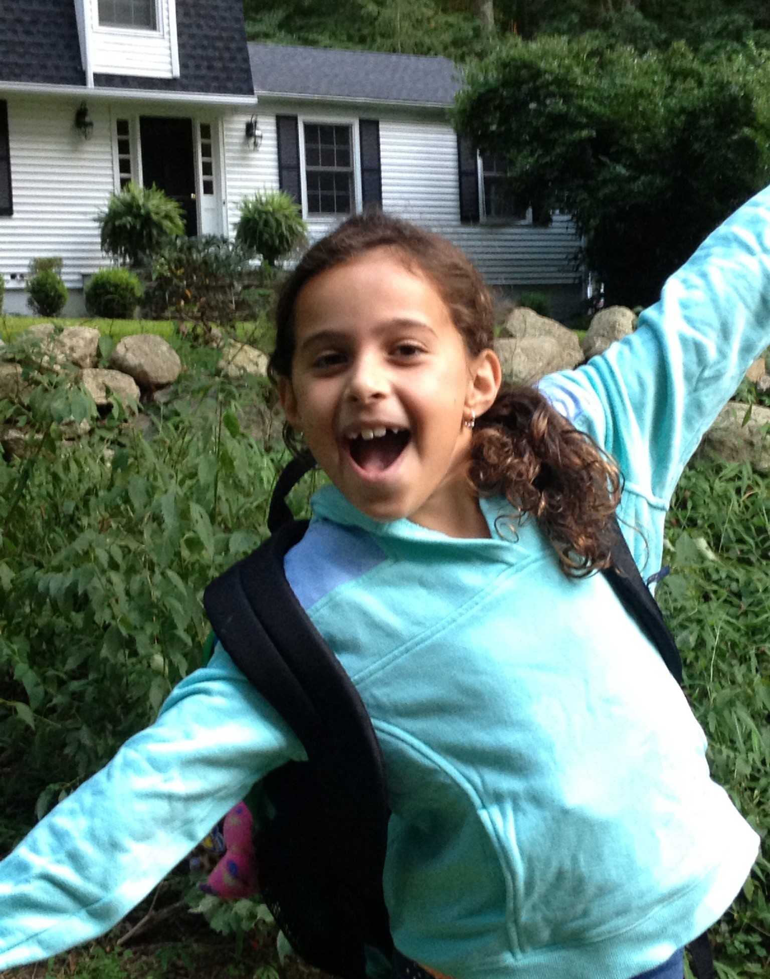 Wilton's Gillian Lipsky is excited to start fourth-grade Monday.
