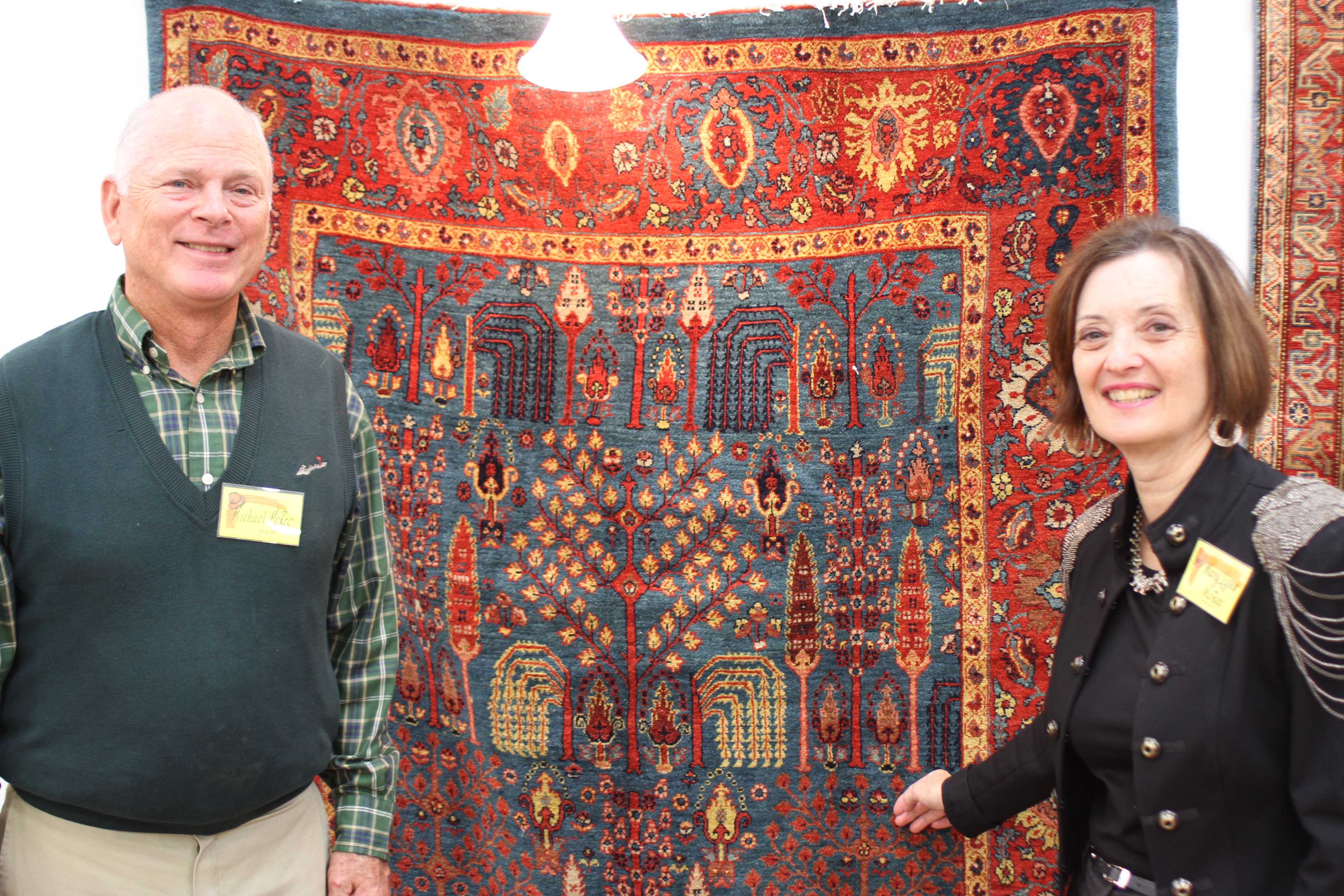 Mike and Mary Lynn McRee of Bedford sell antique and New Oriental rugs through their business The Caravan Connection.