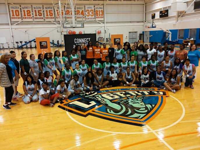 Liberty players, YMCA and PAL youngsters met to talk about how math and science is important in sports and life.