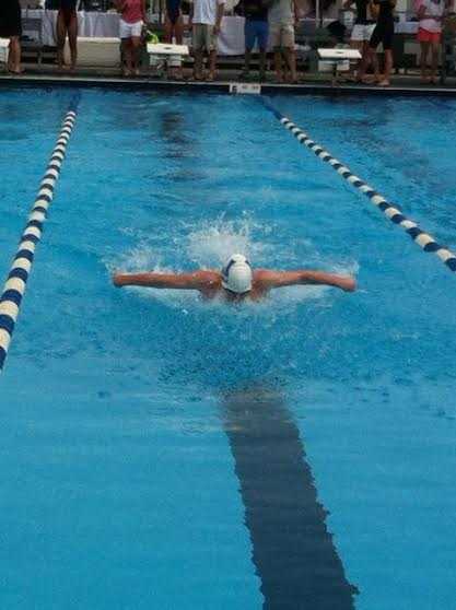 Ryan Maierle swims the breastroke at the County Swimming Championships.