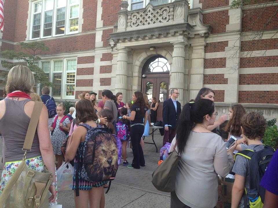 The first day of school at Chatsworth Avenue School. 