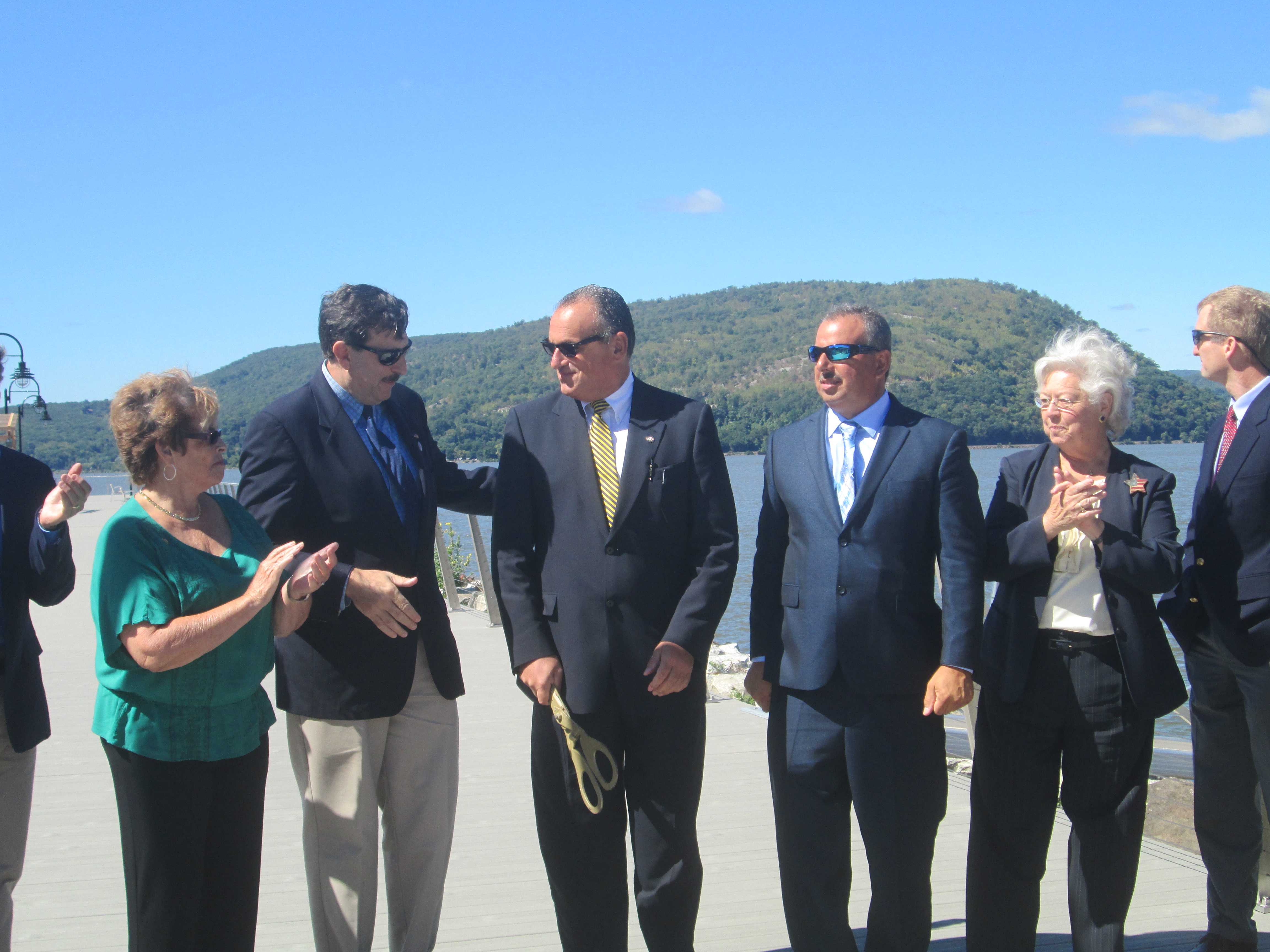 Elected officials after a ribbon cutting of the new park.