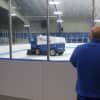 The Zamboni prepped the ice surface.