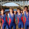 Cross River's Zach Johnston, far right, with teammates of Norwalk River Rowing Association after competing at the Head of the Schuylkill.