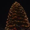 The lit Christmas tree in downtown Katonah.