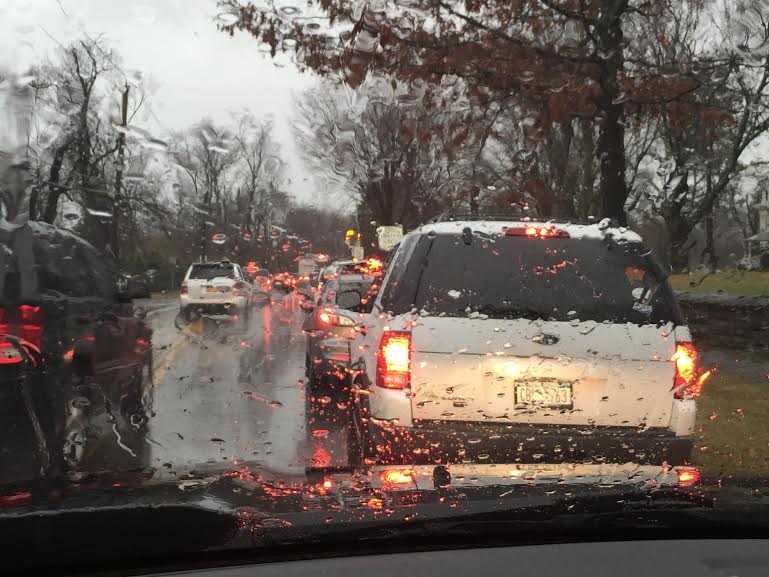 <p>What the traffic standstill looked like about noon Tuesday when school was dismissed early.</p>