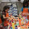 The Home Depot menorah workshop attracted dozens of local children.