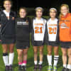 Tigers' senior captains at home after winning the Section 1 Championship.
