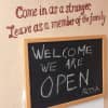 Rosa Merenda happily wrote, "Welcome we are open,'' at her restaurant at 215 Halstead Ave. in the  Village of Mamaroneck.