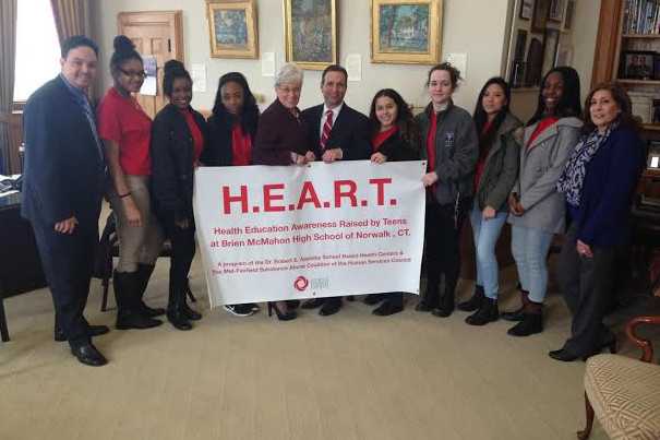 HEART students talk with Senator Bob Duff.