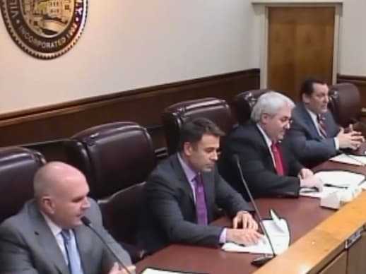 The four Republican members of the Tuckahoe Board of Trustees after being sworn in.