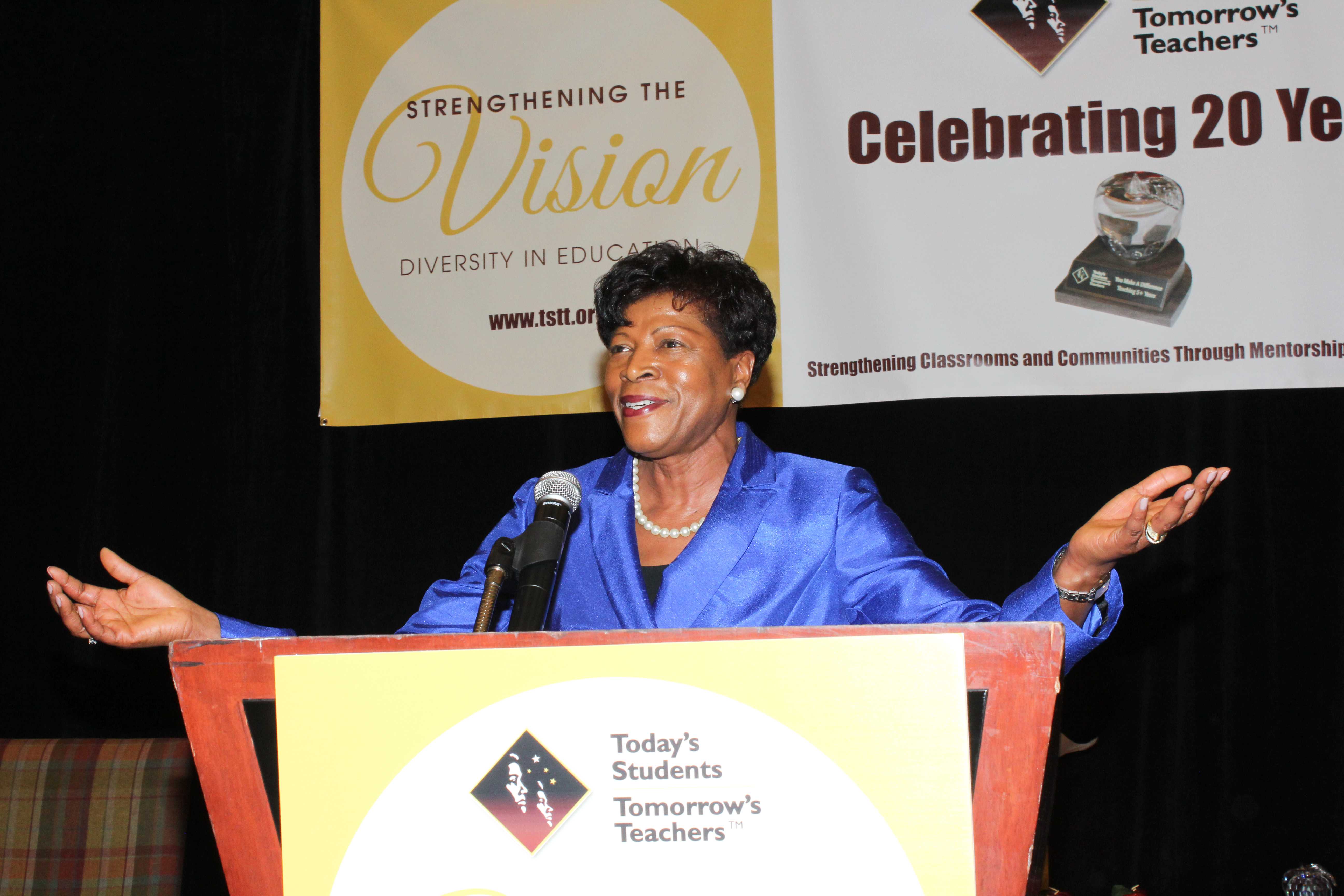 Bettye Perkins Sseaking at TSTT 20th Anniversary Recognition Breakfast.