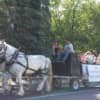 Horse Driven buggies brought some Rye residents up Boston Post Road to the Village Green.