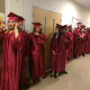 The graduates of Briggs High School in Norwalk lineup for commencement exercises. 