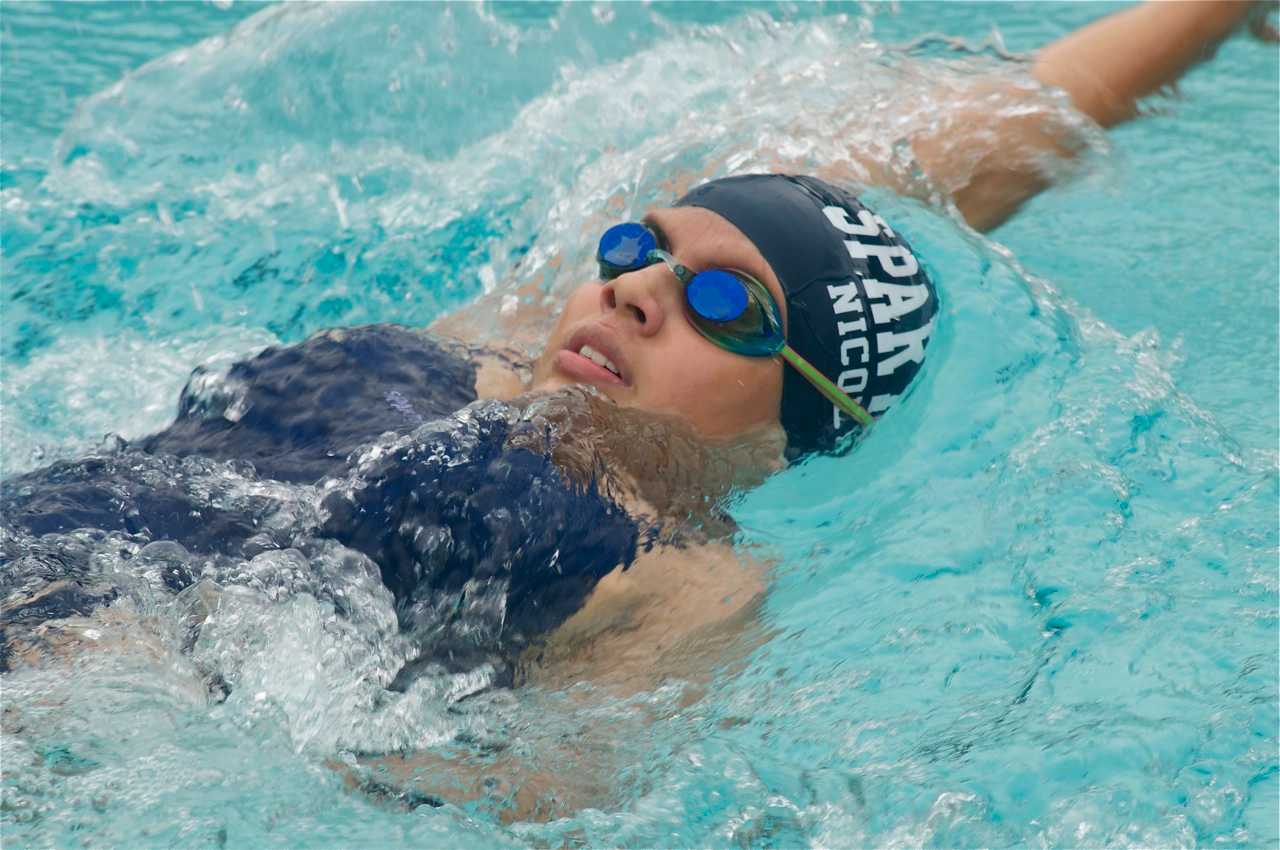 Nicole Calle, of Ossining, competes in the back stroke.
