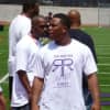 <p>Baltimore Ravens star running back Ray Rice is shown at one of his youth football camps in New Rochelle.</p>
