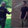 An example of pepper spray from a law enforcement training course.