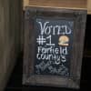 Bogey's Grille & Tap Room touts its DVlicious win on a chalkboard on the way to the dining room.