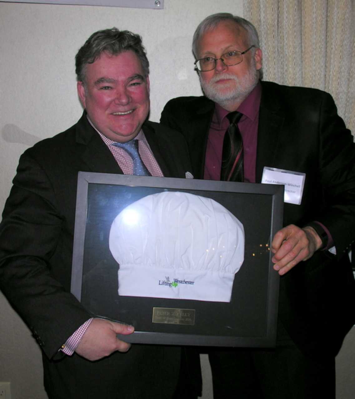 Chef Peter X. Kelly, left, with Paul Anderson-Winchel Director, Lifting up Westchester.