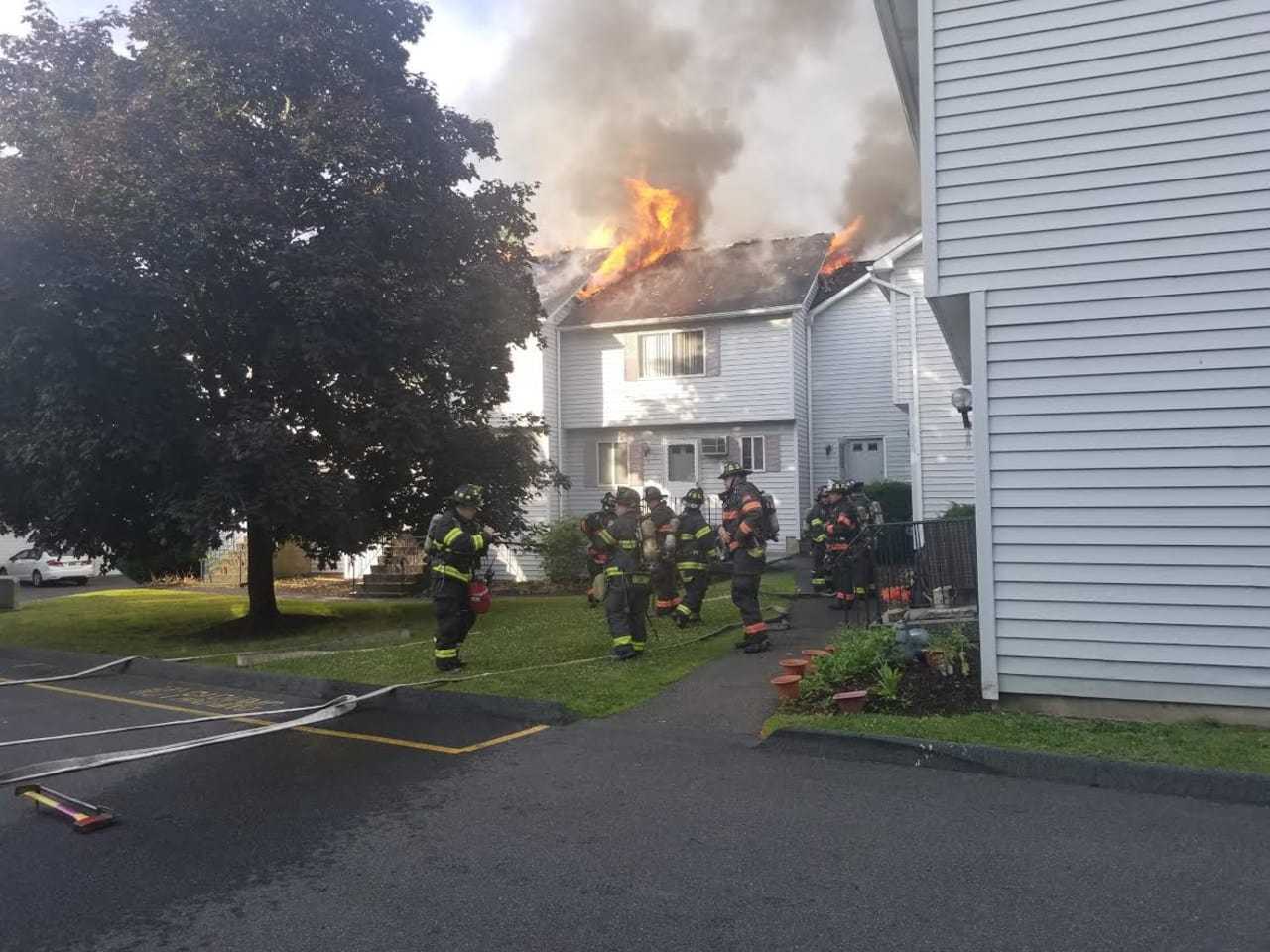 Danbury firefighters battled a four-unit condo blaze.