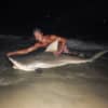 A massive bull shark was caught off a Long Beach coast.