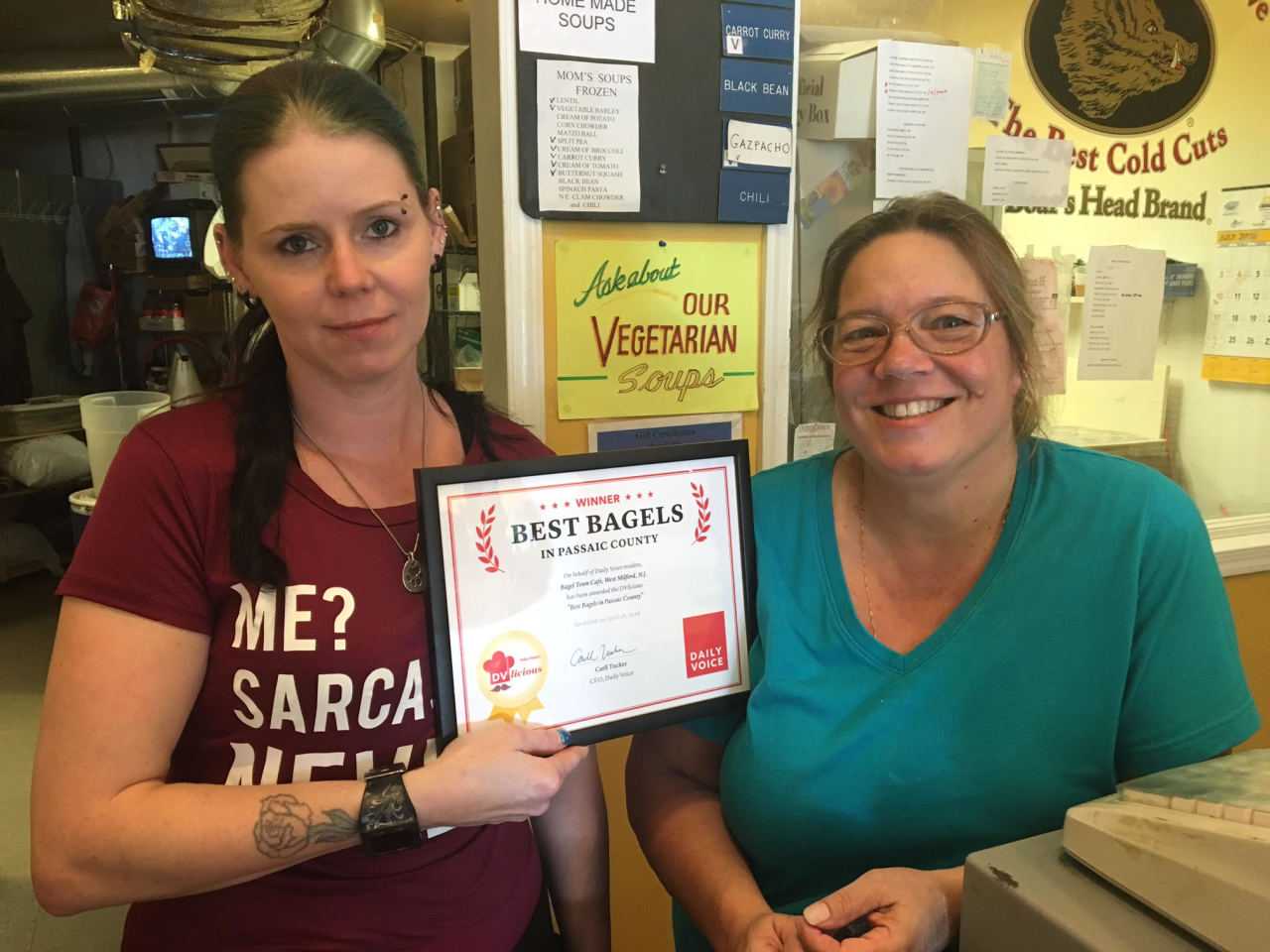 Left to right: Faith Love and Karen Hruby of Bagel Town Cafe in West Milford.