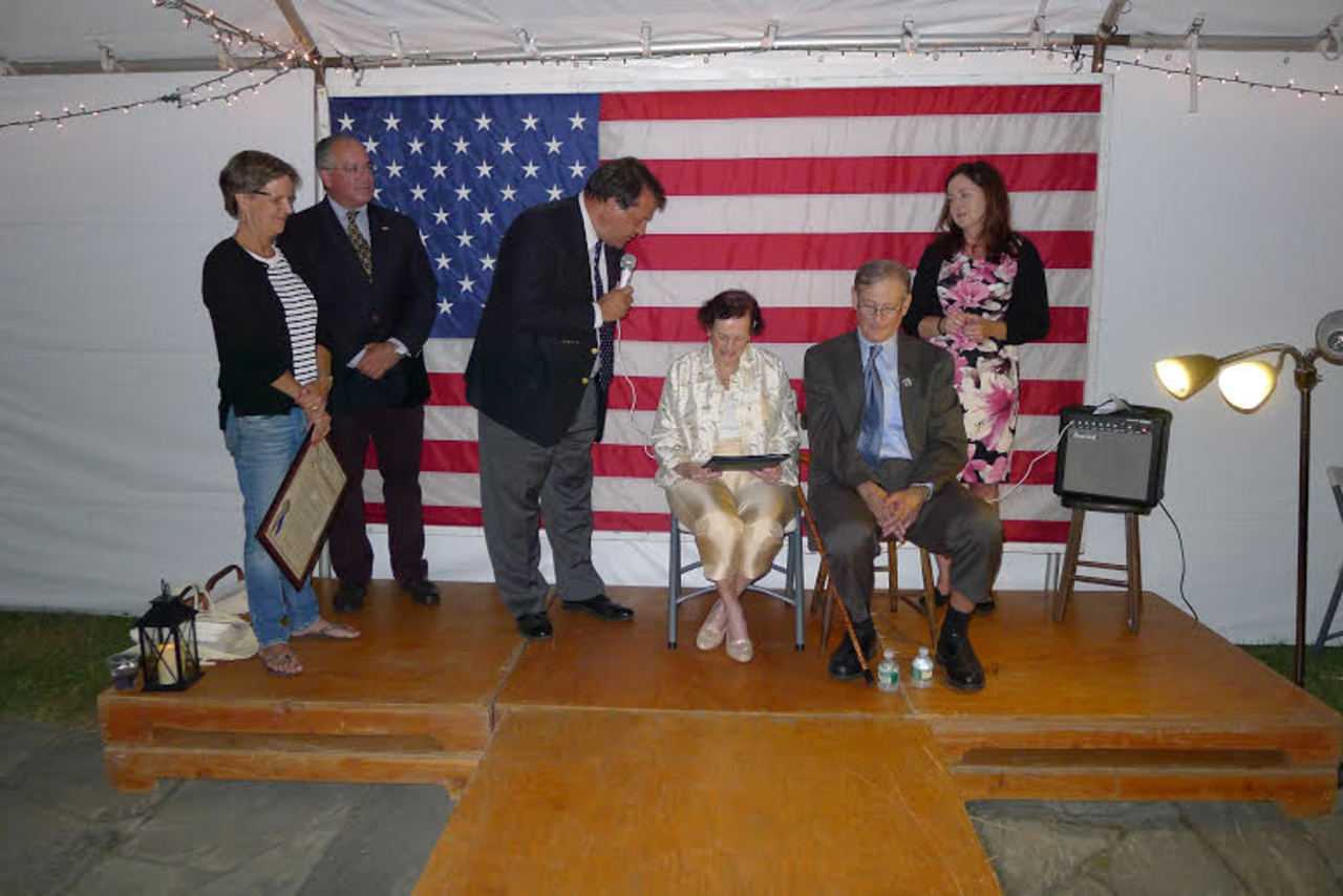 Covenant Award recipient Virginia Hefti (sitting) is presented with the award at the Eastchester Historical Society's annual dinner Sept. 18.