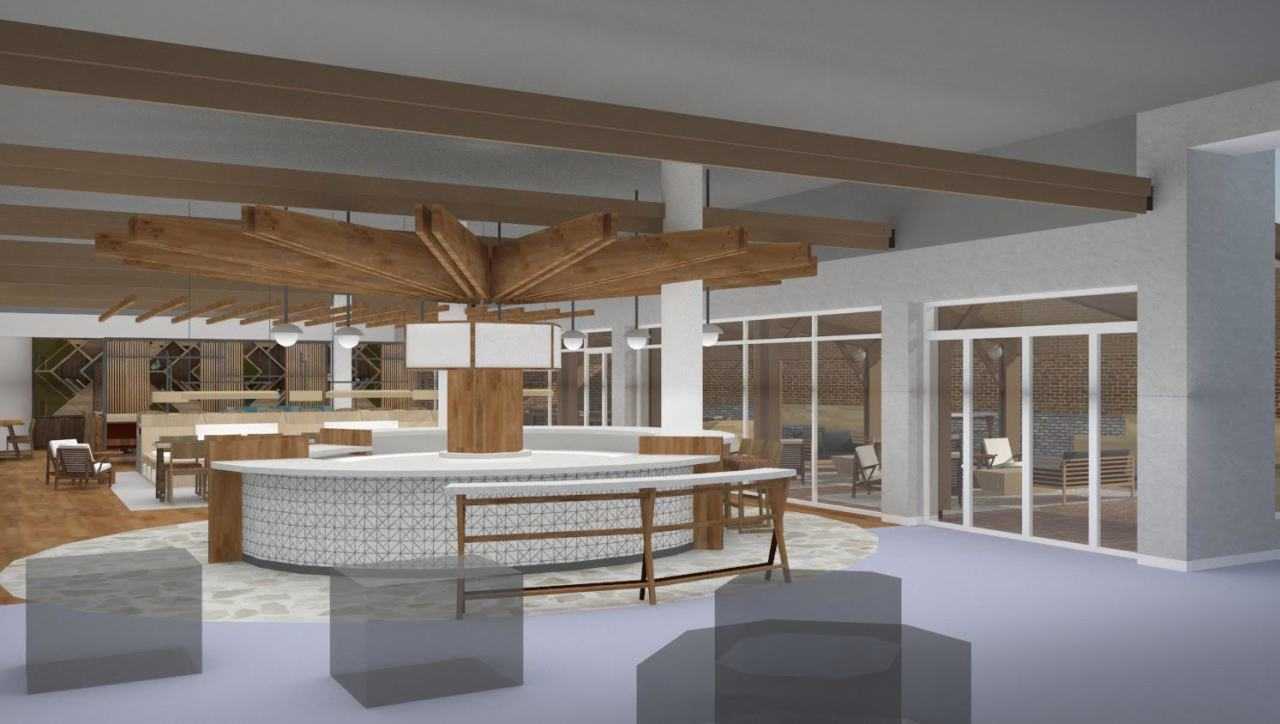 An artist's rendering of the open spaces that will be featured when Barnes and Noble comes to Eastchester.