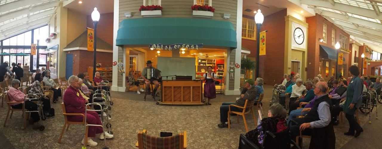 Guests at the Waveny LifeCare Network's Adult Day program celebrate Oktoberfest. 
