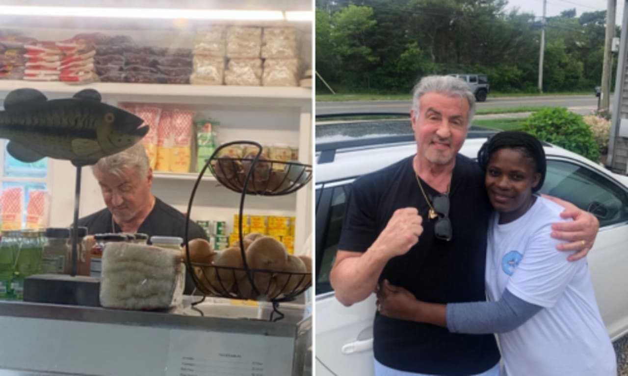 Sly Stallone Stops By Nantucket Seafood Market To Meet Local Celebrity