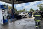 Fiery Crash Reported At Gas Station After Car Plows Through Pump In Maryland (DEVELOPING)
