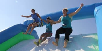 More than 4,000 people completed the Insane Inflatable 5K Obstacle Course in Rhinebeck on Saturday.