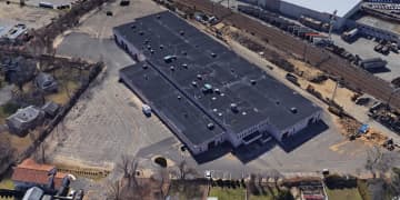 Aerial view of 316 Courtland Ave., a 118,500-square-foot property in Stamford that sold for $13.3 million.