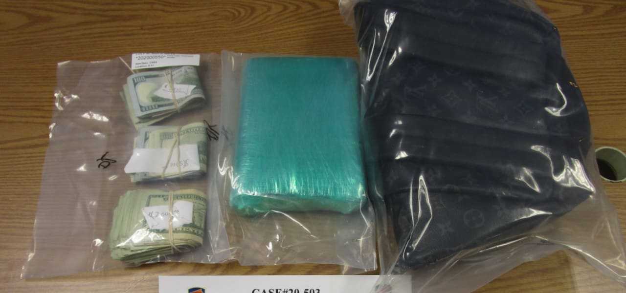 Some of the items seized following the chase and arrests.