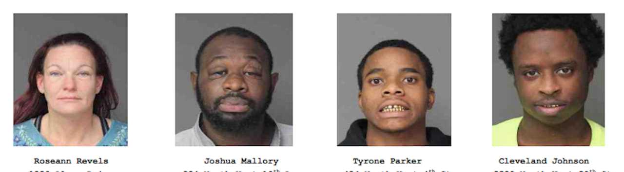 The four members of the Felony Lane Gang who were charged.