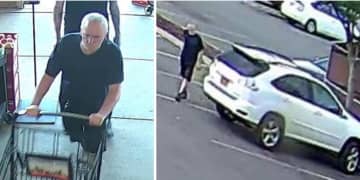 Police are on the lookout for a man suspected of stealing a woman’s purse out of a shopping cart at Uncle Giuseppe’s (890 Walt Whitman Road) on Wednesday, July 10 around 4:50 p.m. and fleeing in a white Lexus SUV.