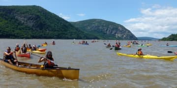 Hundreds of people have been paddling down the Hudson River to honor a 400-year-old treaty between the Native Americans and settlers. The group stopped in Peekskill Monday and Croton Point Park Tuesday. 
