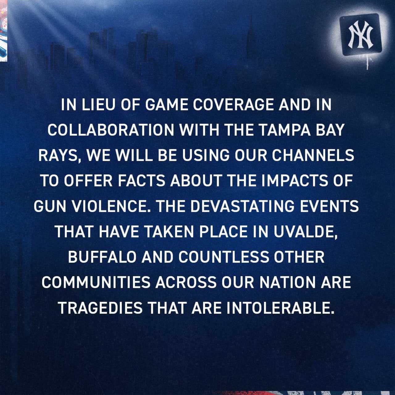 Yankees, Other Pro Sports Teams Urge Fans To Take Action On Gun Law Reform After Mass Shootings