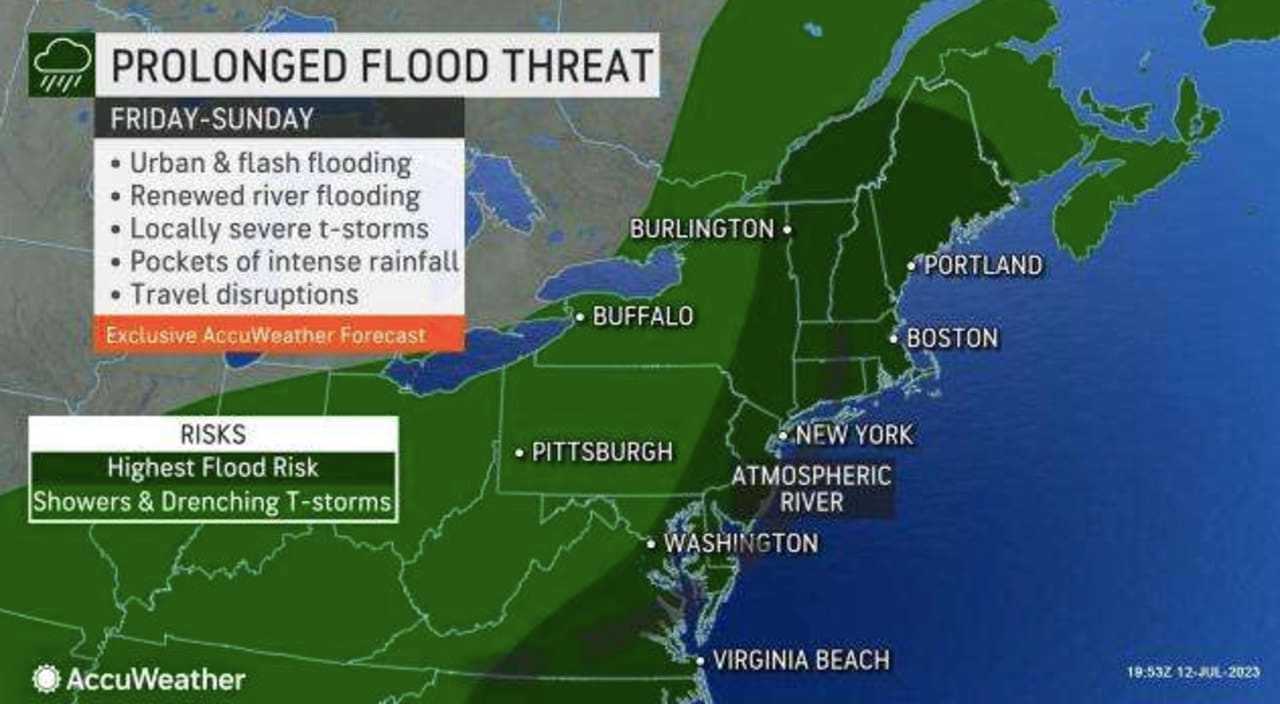 Severe Flood Threat: Intense Downpours Forecast This Weekend Across Northeast