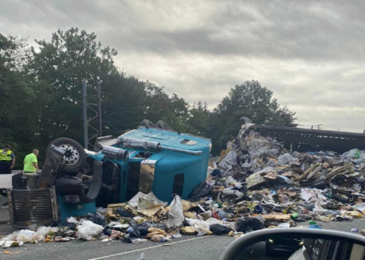 Messy Tractor Trailer Crash Shuts All Lanes Of Route 17 Near NY/NJ Border