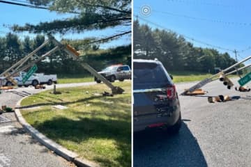 Route 206 Crash Takes Down Light Pole, Detours Morris County Traffic