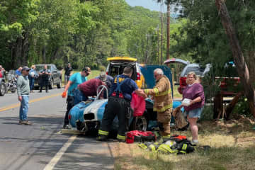 3 Hurt, Lab Rescued During Serious Back-To-Back Crashes In Hunterdon County