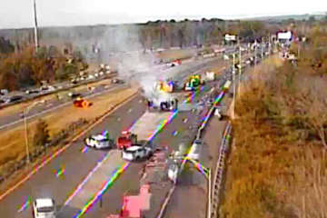 Vehicle Fire Closes Route 80 In Parsippany