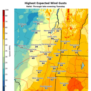 A look at wind gust strength.