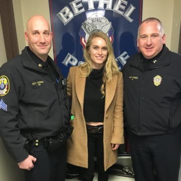 Leven Rambin, 26, visits the Bethel Police Department to research a role.