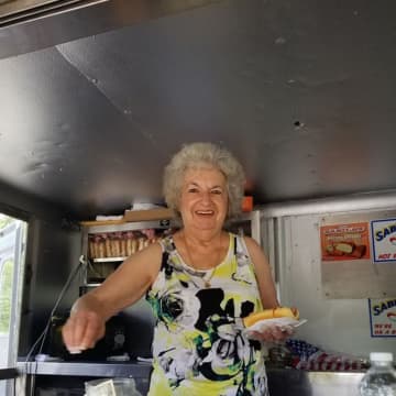 Carole Cruso, the owner of Carole's Hot Dogs in Hyde Park.