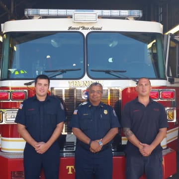 From left: Firefighter Sergio Caamano, Fire Chief Anthony Verley and Firefighter Jason Sorrenti.
