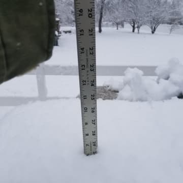 A look at how things measured up in Garnerville in Northern Rockland on Monday -- namely, half a foot.
