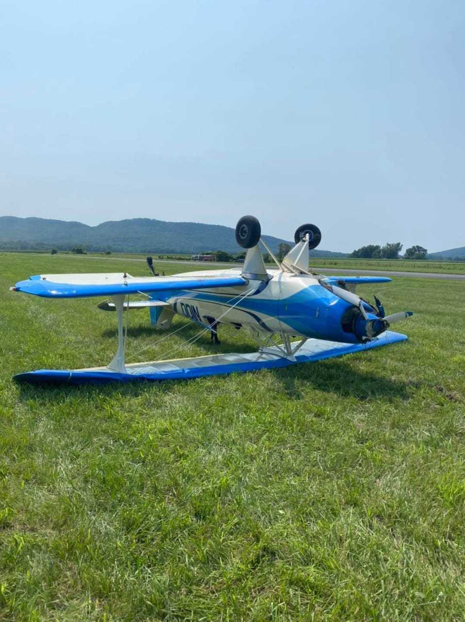 A small plane crashed on takeoff at the Northampton Airport.